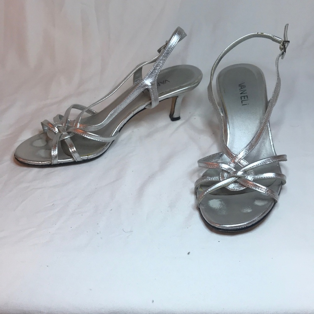 Vaneli Metallic Silver High Heels